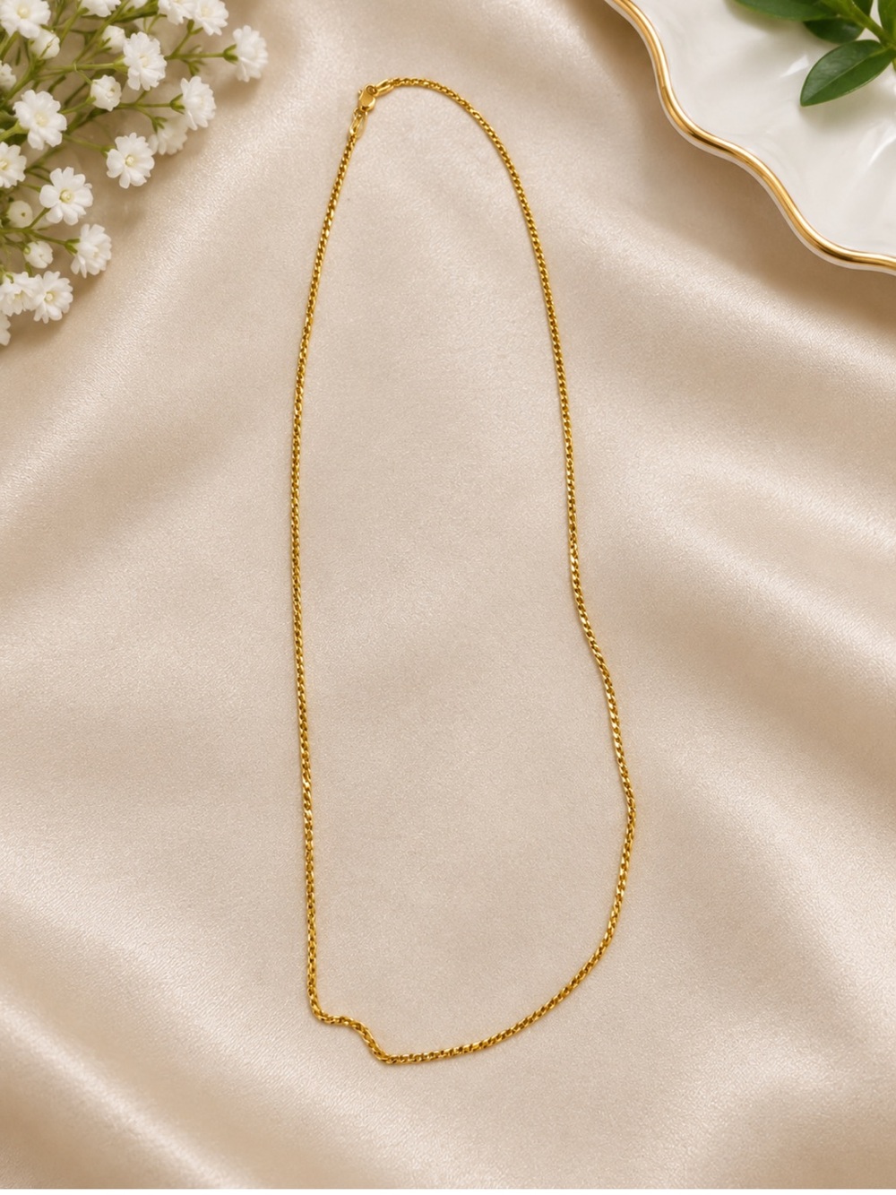 18K Classic Gold Chain Necklace for Women